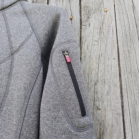 Athleta Home Team Shearling Lined Sweater Size Small Hooded Jacket Full Zip Up - Picture 4 of 8